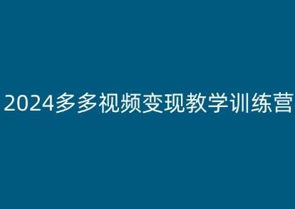 2024多多视频变现教学训练营，新手保姆级教程，适合新手小白-南友云赚