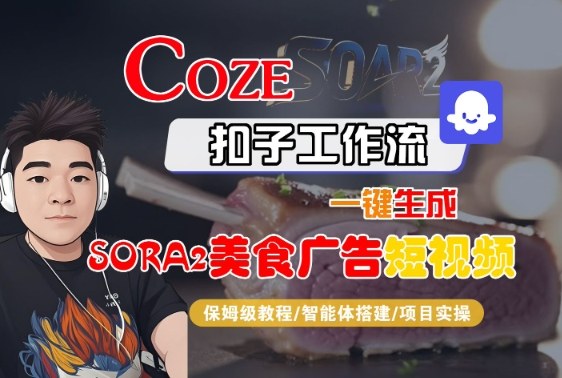 35b1d3ff5ded95a8cdc87955e111de6c.jpeg Coze扣子智能体工作流一键生成“SORA2美食广告“短视频,全流程保姆级教学