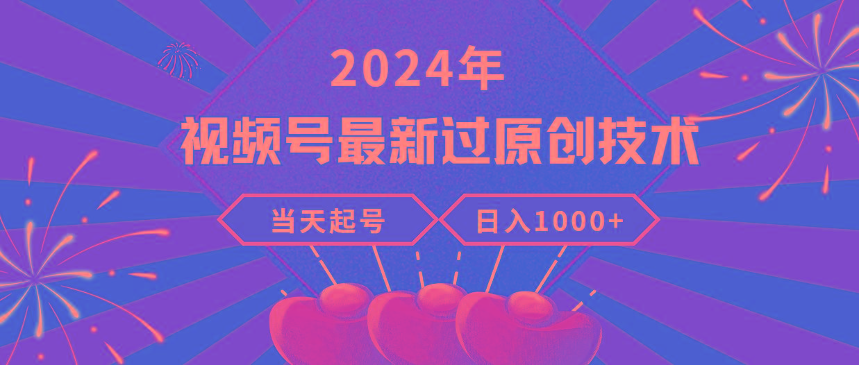 (9565期)2024年视频号最新过原创技术，当天起号，收入稳定，日入1000+-南友云赚