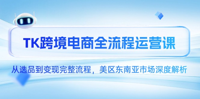 TK跨境电商全流程运营课，从选品到变现完整流程，美区东南亚市场深度解析-南友云赚
