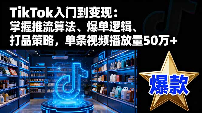 TikTok入门到变现：掌握推流算法、爆单逻辑、打品策略，单条视频播放量50w-南友云赚