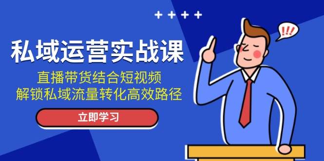 私域运营实战课：直播带货结合短视频，解锁私域流量转化高效路径-南友云赚