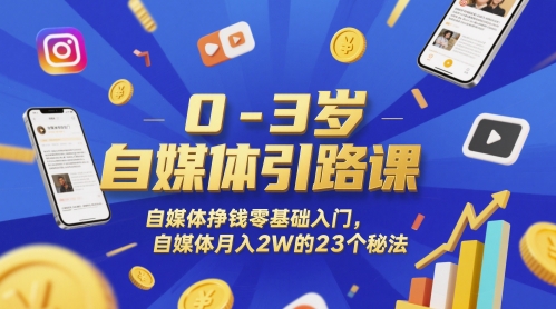 38581412c2efa08a65701bcbf4eddda7.jpeg 0-3岁自媒体引路课,自媒体挣钱零基础入门,自媒体月入2W的23个秘法