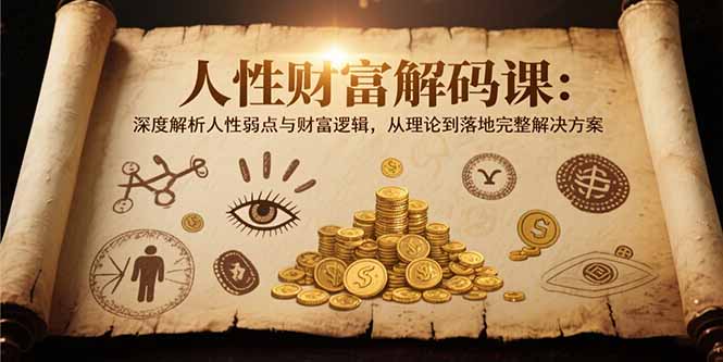 38d2f91c4a2d68d0e4954a0c6fd97e66.jpeg 人性财富解码课6.0:深度解析人性弱点与财富逻辑,理论到落地完整解决方案