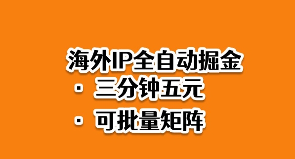 海外ip全自动掘金，2025必做蓝海项目，3分钟落地，矩阵直接开干【揭秘】-南友云赚