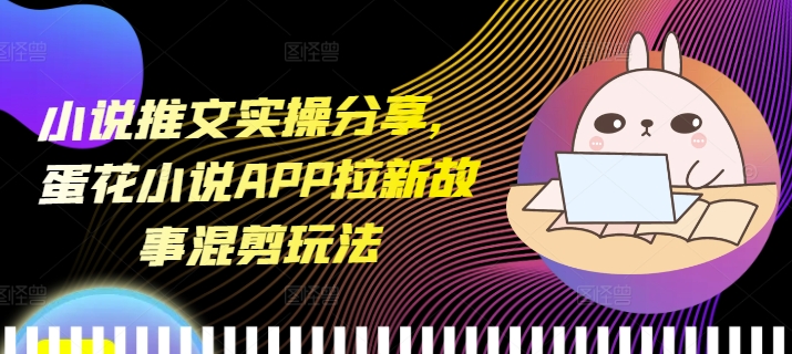 小说推文实操分享，蛋花小说APP拉新故事混剪玩法-南友云赚