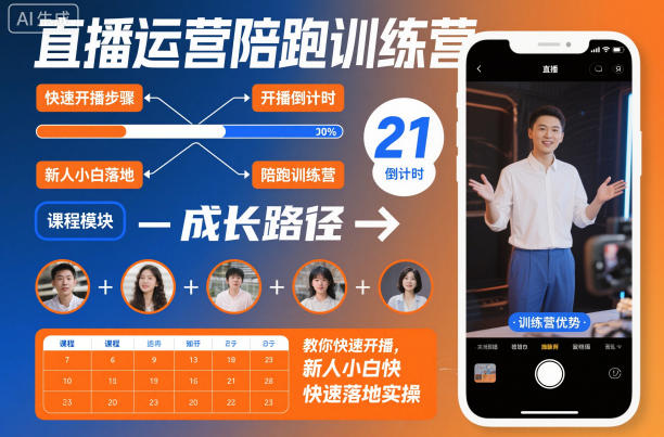 3c6e3103df28a1796a209cd5088a16cd.jpeg 直播运营陪跑训练营,教你快速开播,新人小白快速落地实操