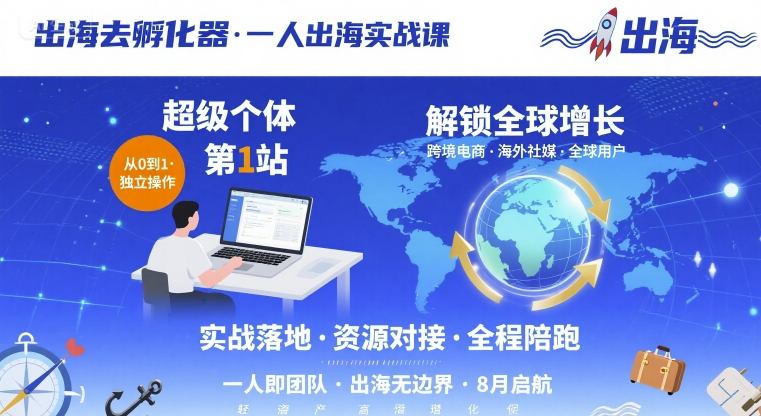 3c9acd957d59506241d59f9d162f9303.jpeg 出海去孵化器,一人出海实战课,超级个体第1站,解锁全球增长