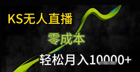 KS无人直播25年最新玩法，只需一部手机，轻松月入1W+【揭秘】-南友云赚