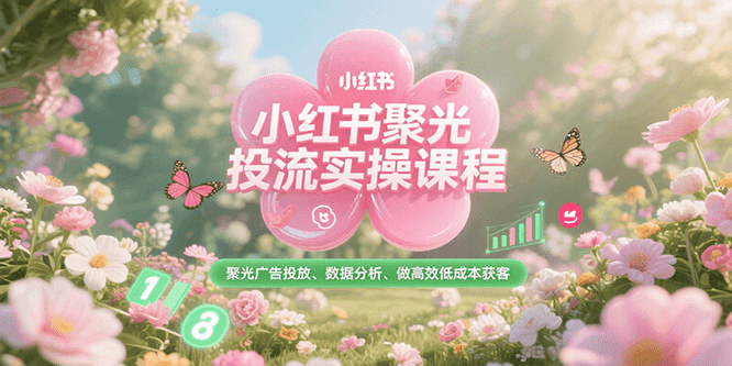小红书聚光投流实操课程，聚光广告投放、数据分析、做高效低成本获客-南友云赚