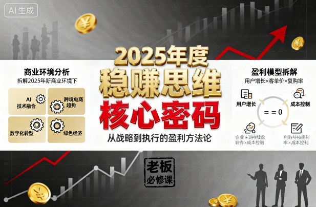 2025年度稳賺思维老板创业营，拆解2025年新商业环境下，企业实现持续盈利的核心密码-南友云赚