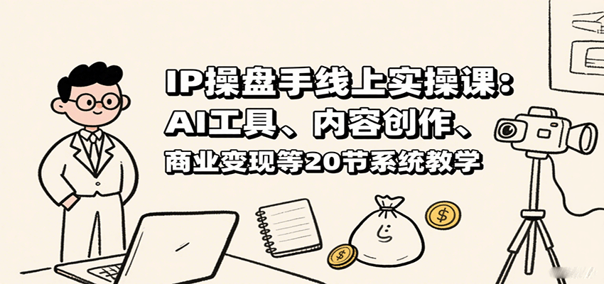 IP操盘手线上实操课：AI工具、内容创作、商业变现等20节系统教学-南友云赚