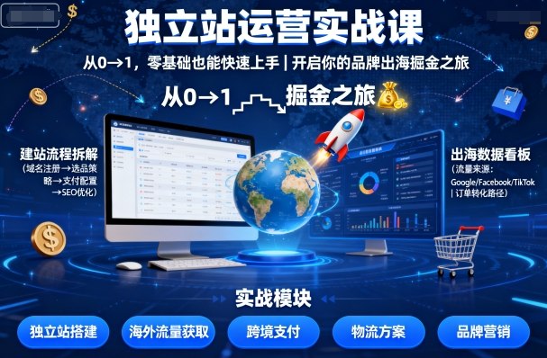 414a4dd61e3d96affaf7f24a6dff37fd.jpeg 独立站运营实战课,从0到1,零基础也能快速上手,开启你的品牌出海掘金之旅