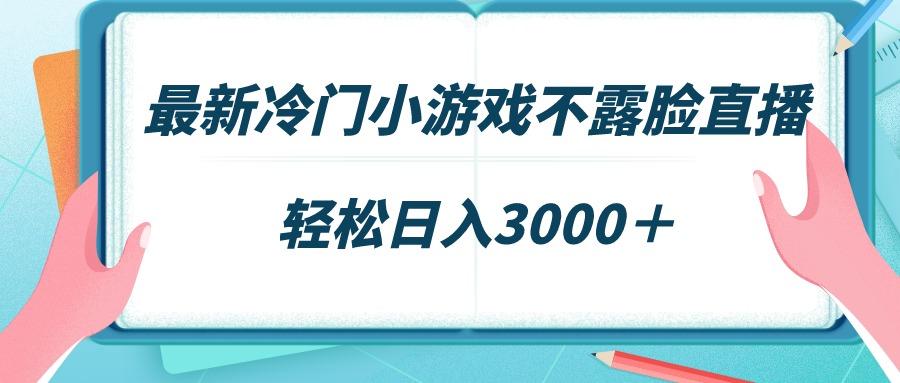最新冷门小游戏不露脸直播，场观稳定几千，轻松日入3000＋-南友云赚