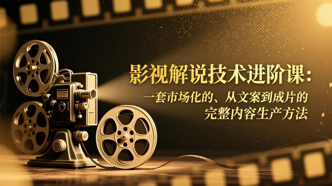 影视解说技术进阶课：一套市场化的、从文案到成片的完整内容生产方法-南友云赚