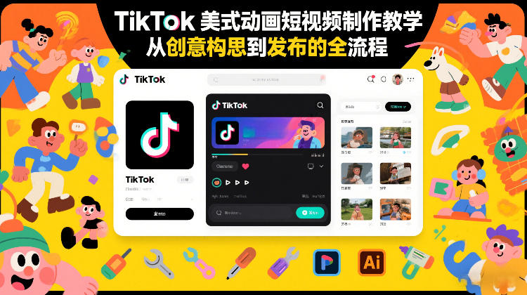 TikTok美式动画短视频制作教学，从创意构思到发布的全流程-南友云赚