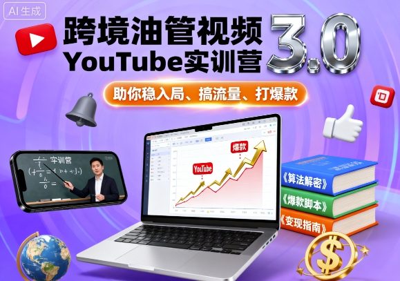 458ddac4daa2ee4e9f512376a894f8fe.jpeg 跨境油管视频YouTube实训营3.0,助你稳入局、搞流量、打爆款