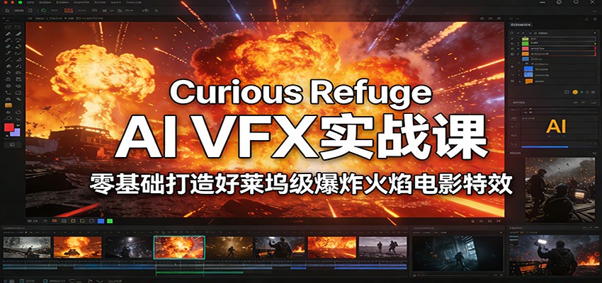 Curious Refuge AI VFX实战课，零基础打造好莱坞级爆炸火焰电影特效-南友云赚