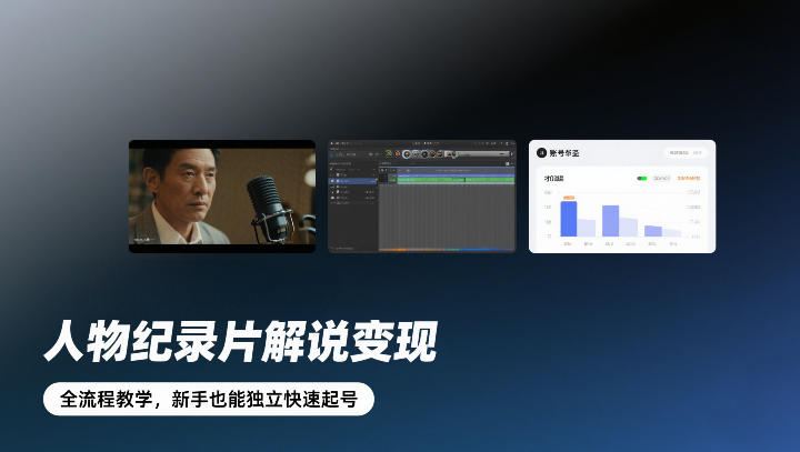 人物纪录片解说变现，全流程教学，新手也能独立快速起号-南友云赚