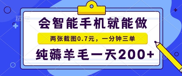 2025年零撸手机项目，二十秒一单，纯薅羊毛，一天200+做就有【揭秘】-南友云赚