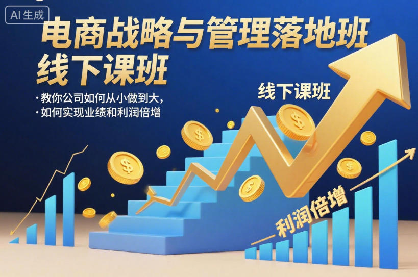 49eab44db8564b7bdd560ccd3c4d1f61.jpeg 电商战略与管理落地班线下课,教你公司如何从小做到大,如何实现业绩和利润倍增【录音】
