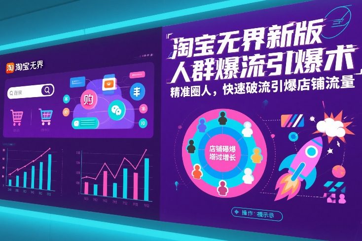 淘宝无界新版人群爆流引爆术，精准圈人，快速破流引爆店铺流量-南友云赚