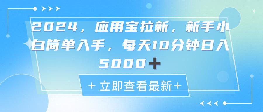 2024应用宝拉新，真正的蓝海项目，每天动动手指，日入5000+-南友云赚
