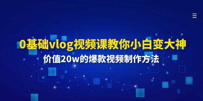 0基础vlog视频课教你小白变大神:价值20w的爆款视频制作方法-南友云赚