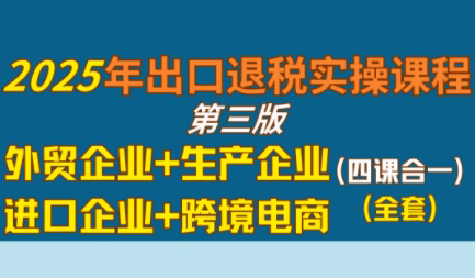 崔sir·出口退税实操-外贸企业+生产企业+跨境电商+进口企业(四课合一)-南友云赚