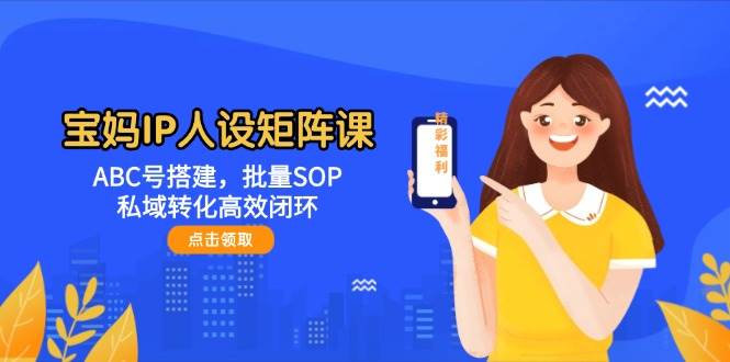 宝妈IP人设矩阵课：ABC号搭建，批量SOP，私域转化高效闭环-南友云赚