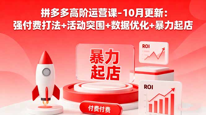 拼多多高阶运营课-10月更新：强付费打法+活动突围+数据优化+暴力起店-南友云赚