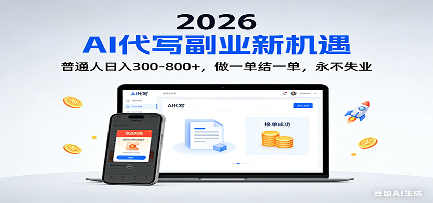 2026 副业首选！AI 代写日入 300-800，普通人0门槛，做一单结一单！-南友云赚