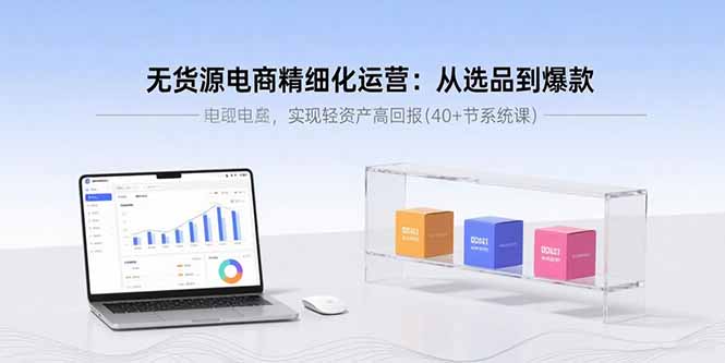 无货源电商精细化运营：从选品到爆款，实现轻资产高回报(40+节系统课-南友云赚