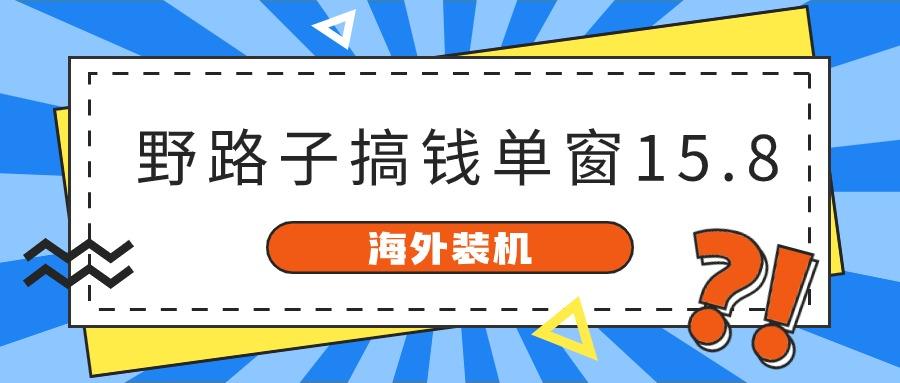 海外装机,野路子搞钱,单窗口15.8,亲测已变现10000+-南友云赚