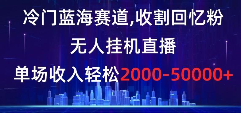 冷门蓝海赛道，收割回忆粉，无人挂机直播，单场收入轻松2000-5w+【揭秘】-南友云赚