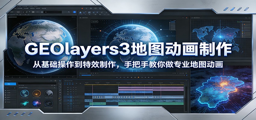 GEOlayers3地图动画制作：从基础操作到特效制作，手把手教你做专业地图动画-南友云赚