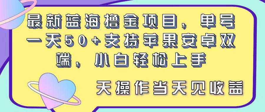 最新蓝海撸金项目，单号一天50+， 支持苹果安卓双端，小白轻松上手 当…-南友云赚