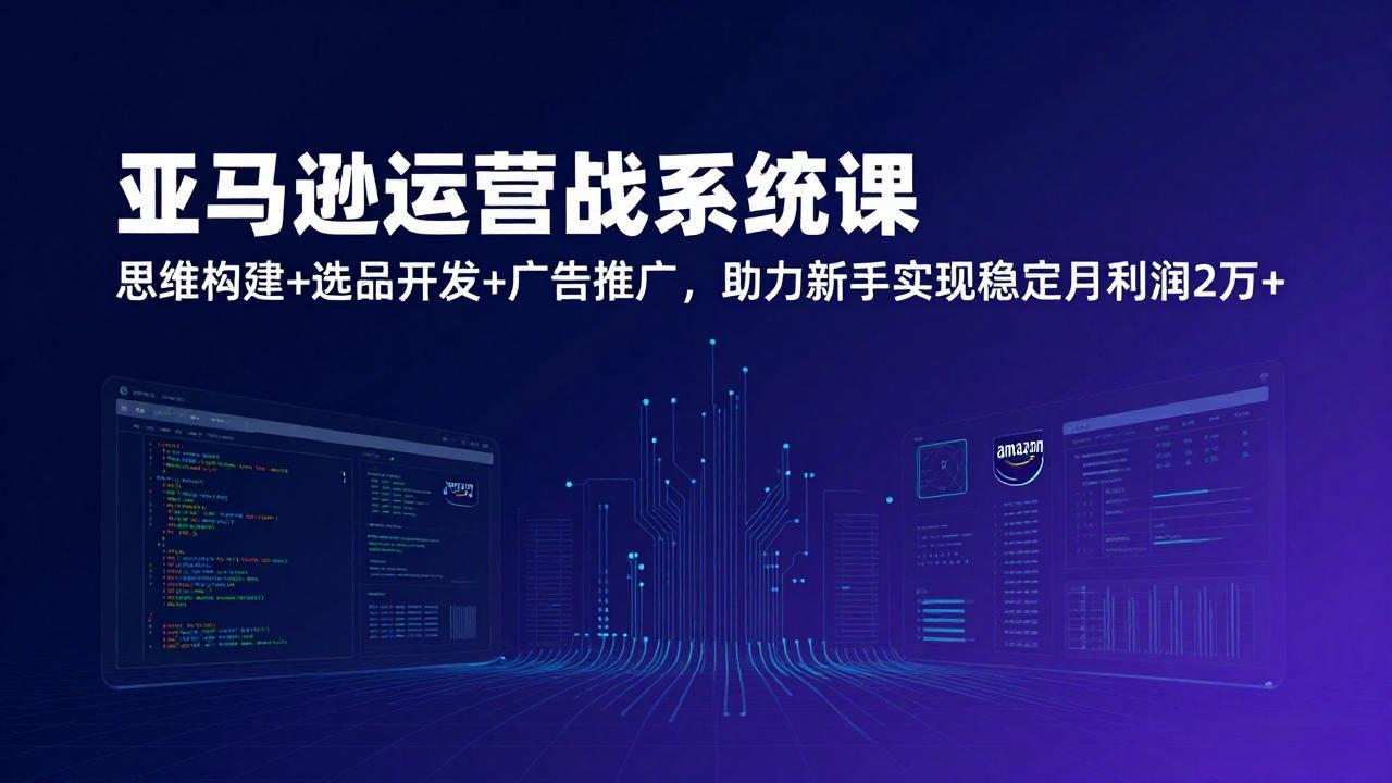 亚马逊运营实战系统课，思维构建+选品开发+广告推广，助力新手实现稳定月利润2万+(更新-南友云赚
