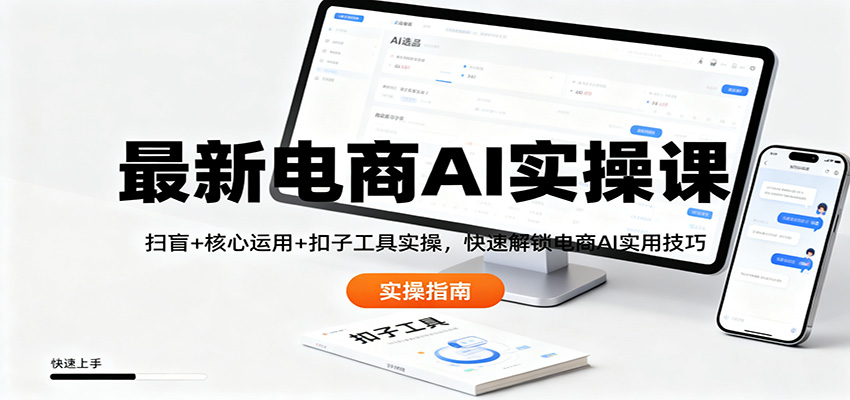 最新电商AI实操课：扫盲+核心运用+扣子工具实操，快速解锁电商AI实用技巧-南友云赚