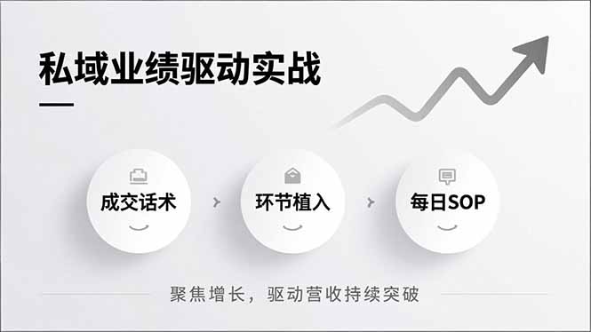 私域业绩驱动实战，成交话术、环节植入、每日SOP，聚焦增长，驱动营收持续突破-南友云赚