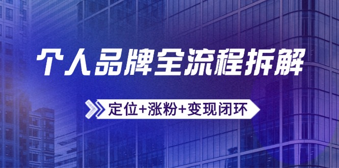 548e97fb094f08141e1111878cb7b407.jpeg 个人品牌全流程拆解:定位+涨粉+变现闭环,微信生态运营与资源整合