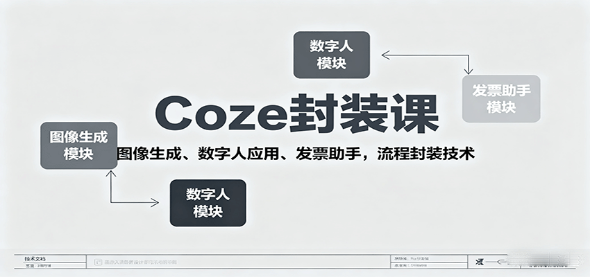 Coze封装课,图像生成、数字人应用、发票助手,流程封装技术-南友云赚
