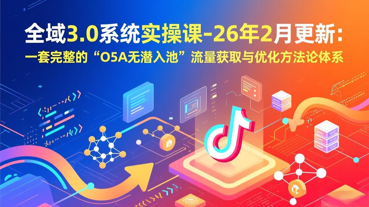 全域3.0系统实操课-26年2月更新：一套完整的“O5A无潜入池”流量获取与优化方法论体系-南友云赚