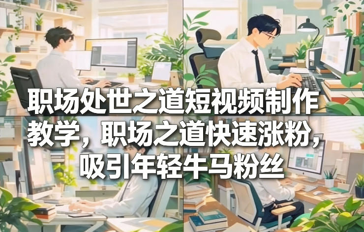职场处世之道短视频制作教学，职场之道快速涨粉，吸引年轻牛马粉丝-南友云赚