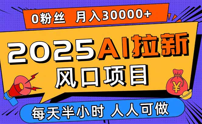 2025AI拉新风口项目，0粉0基础月入30000+新手小白轻松学会-南友云赚