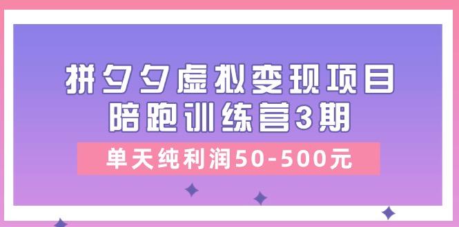 某收费培训《拼夕夕虚拟变现项目陪跑训练营3期》单天纯利润50-500元-南友云赚