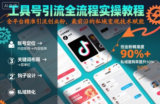 工具号引流全流程保姆级实操教程，全平台精准引流创业粉，最前沿的私域变现技术赋能-南友云赚