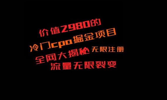 价值2980的CPA掘金项目大揭秘，号称当天收益200+，不见收益包赔双倍-南友云赚