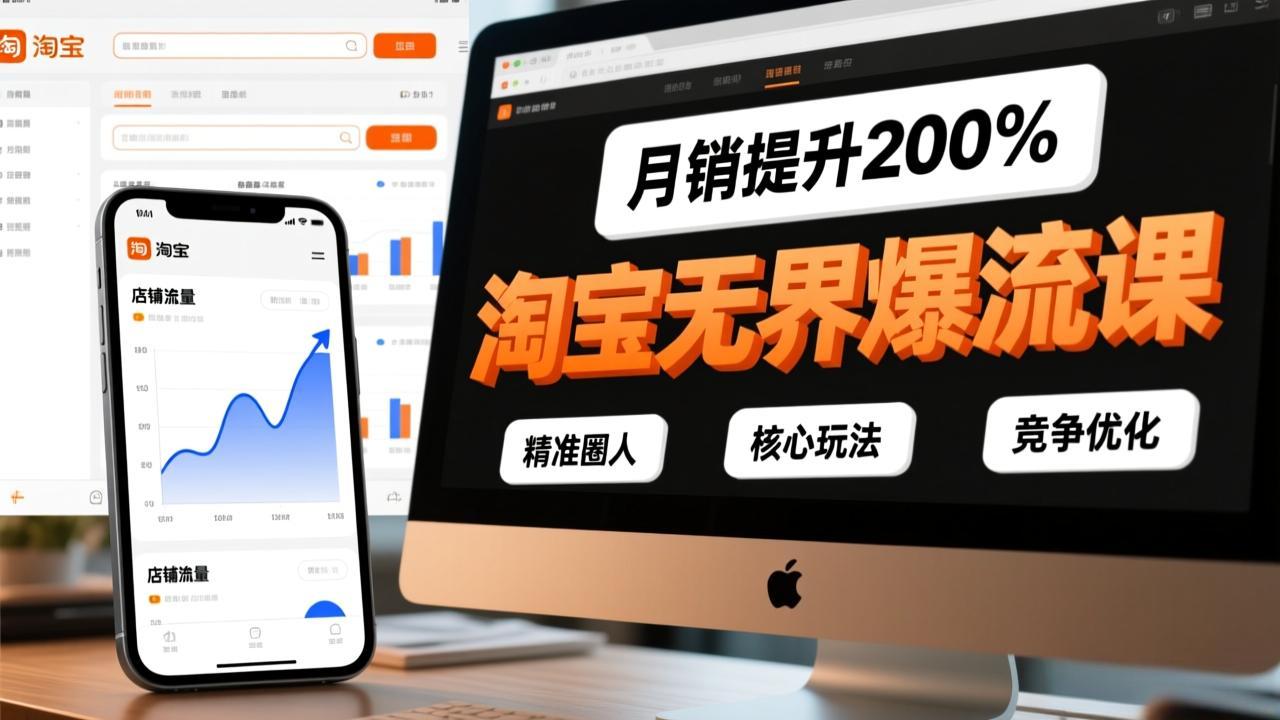 淘宝无界爆流课，精准圈人、核心玩法、竞争优化，快速引爆店铺流量，月销提升200%-南友云赚