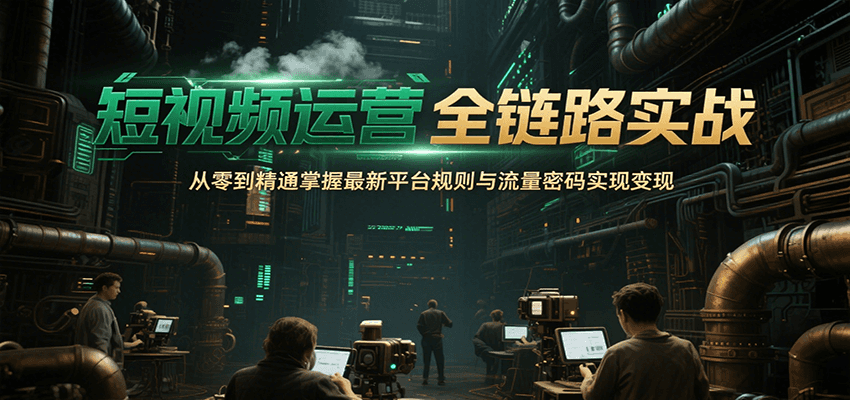 短视频运营全链路实战，从零到精通掌握最新平台规则与流量密码实现变现-南友云赚